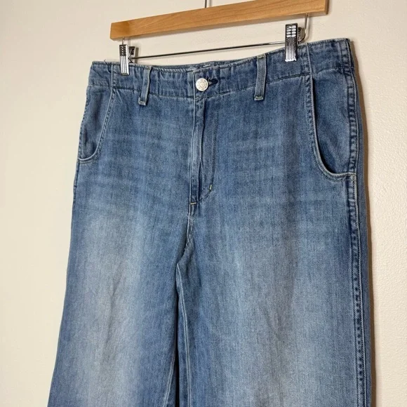 AMO Edith Wide Leg Denim Trouser in Romance 100% Cotton Slouchy Fit size 29 - Picture 9 of 14